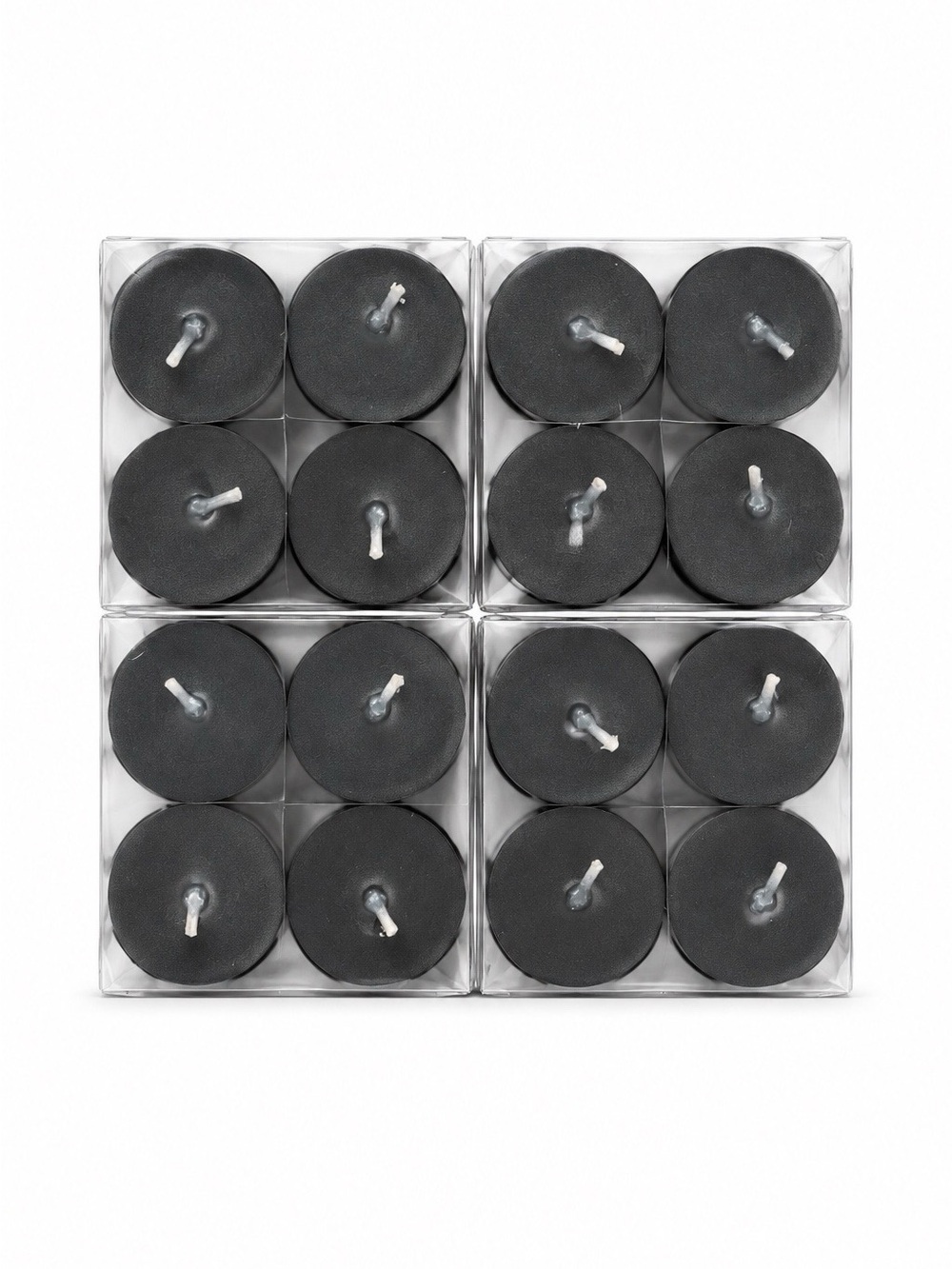 Black Votive Candles for Home Party Supplies - 4 packs of 4 each